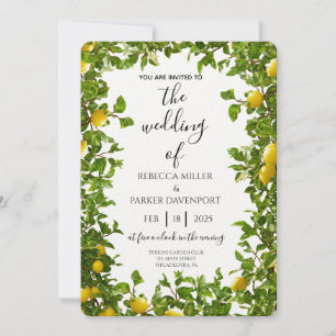 Lemon Grove Romance huwelijksuitnodiging Kaart