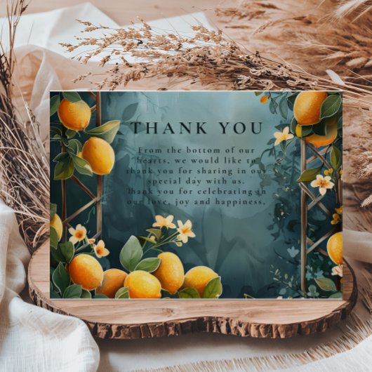 Lemon Grove Romance Wedding Bedankkaart