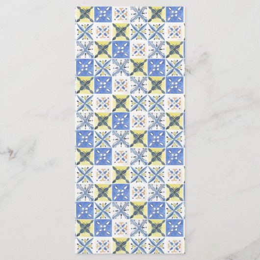 Lemon Grove Rustiek Italiaans Thema Bruiloft Menu (Achterkant)