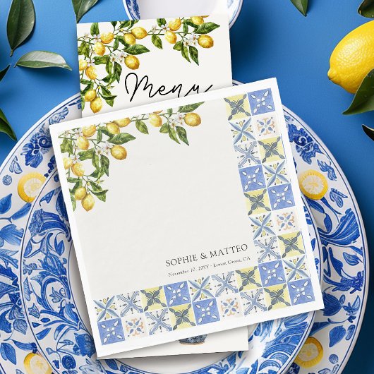 Lemon Grove rustieke italiaanse thema bruiloft Servet