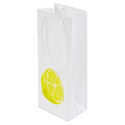 Lemon Half Gift Bag Wijn Cadeautas (Achterkant Gekanteld)