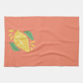 Lemon Hand Drawn Lettering Citrus Yellow Green Theedoek (Horizontaal)