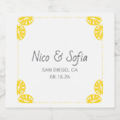 Lemon Hand Getrokken Whimsical Citrus Eenvoudige H Sparkling Wijnetiket (Enkel label)