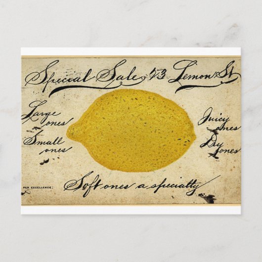  Lemon Handgeschreven Briefkaart Advertisatie (Voorkant)
