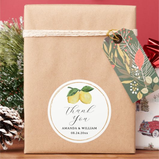 Lemon Hartelijk dank Ronde Sticker (Feestdagen)