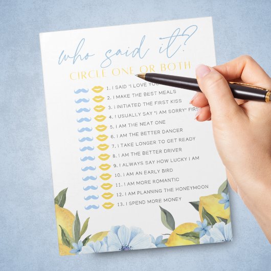 Lemon He Said She Said Shower Game Pack Notitieblok