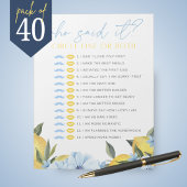 Lemon He Said She Said Shower Game Pack Notitieblok