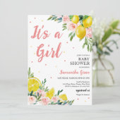 Lemon Het is een meisje Baby shower Kaart (Staand voorkant)