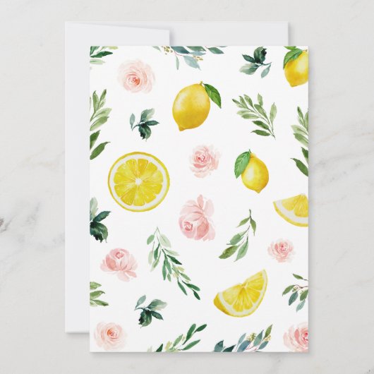 Lemon Het is een meisje Baby shower Kaart (Achterkant)