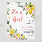 Lemon Het is een meisje Baby shower Kaart (Voorkant / Achterkant)