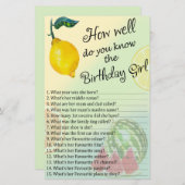 Lemon Hoe goed ken je het verjaardagsmeisje? (Voorkant / Achterkant)