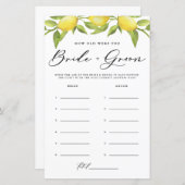 Lemon Hoe oud waren de bruid en bruidegom spel (Voorkant / Achterkant)