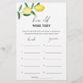 Lemon - Hoe oud waren ze in het bruidsspel? (Voorkant)