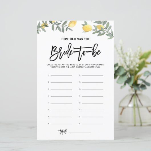 Lemon hoe oud was het spel van het Bride Vrijgezel (Staand voorkant)