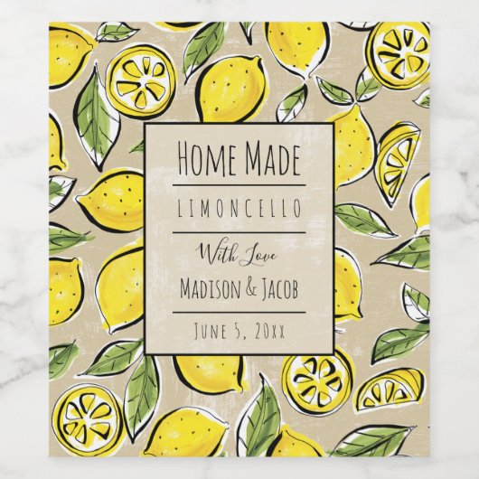 Lemon Home Sweet Home Wijn Etiket (Enkel label)
