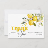 Lemon hoofd squeeze baby shower dank u kaart (Voorkant)