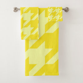 Lemon Houndstooth Bad Handdoek