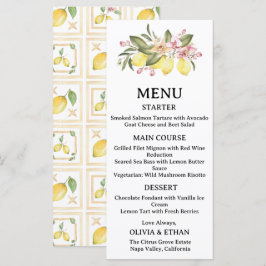 Lemon Huwelijk  Citrus Brunch Huwelijksmenu Menu