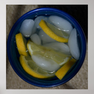 Lemon Ice Water in een Blue Cup Poster
