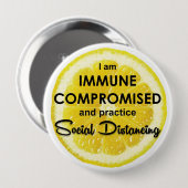 Lemon Immune Combeloofde 4-inch knop Ronde Button 4,0 Cm (Voorkant /achterkant)