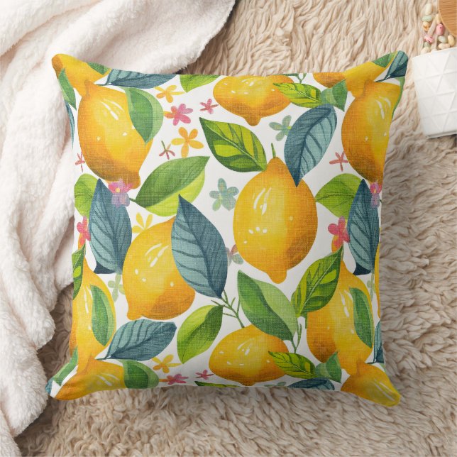 lemon in yellow pattern kussen (Deken)