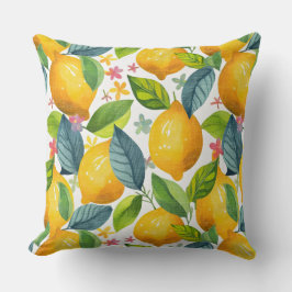 lemon in yellow pattern kussen