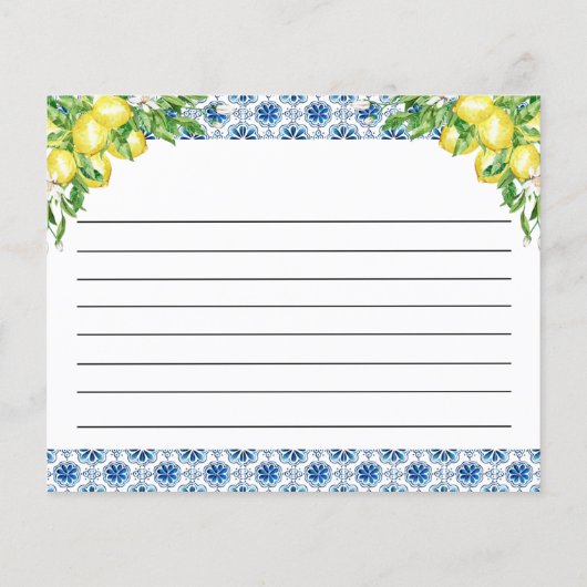 Lemon Italiaans blauw Tegel Vrijgezellenfeest Reci (Achterkant)