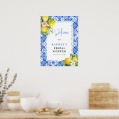 Lemon Italiaans Blauwe Tegels Vrijgezellenfeest We Poster (Keuken)