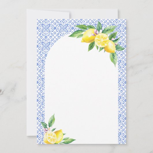 Lemon Italiaanse Blauwe Tegel Positano Blanco Kaar (Voorkant)