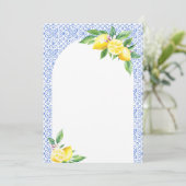 Lemon Italiaanse Blauwe Tegel Positano Blanco Kaar (Staand voorkant)