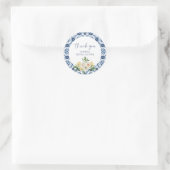 Lemon Italiaanse blauwe Tegel Wedding Hartelijk da Ronde Sticker (Tas)