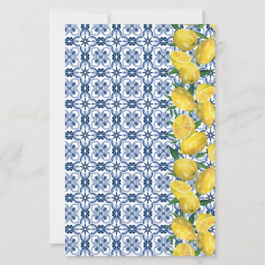 Lemon Italian blue Tile Recipe dividers (Achterkant)