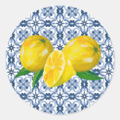Lemon Italy Blue Tegel Wedding for Sticker (Voorkant)