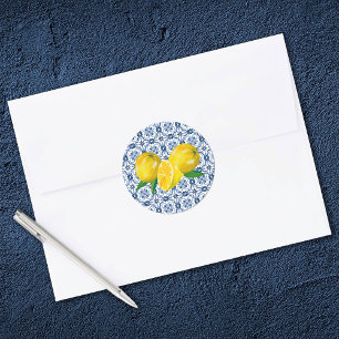 Lemon Italy Blue Tegel Wedding for Sticker