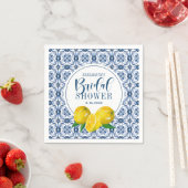 Lemon Italy Blue Tegel Wedding Vrijgezellenfeest Servet (Insitu)