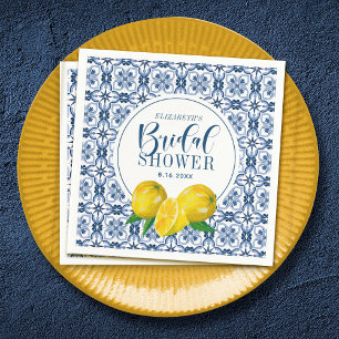 Lemon Italy Blue Tegel Wedding Vrijgezellenfeest Servet