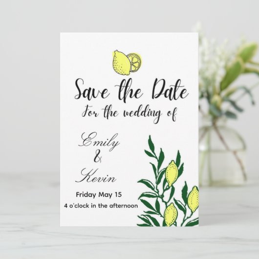 Lemon Italy wedding Kaart (Staand voorkant)