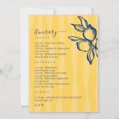 Lemon Italy Wedding Welcome Letter Itinerary Card Kaart (Achterkant)