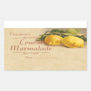 Lemon jam of conserven rechthoekige sticker