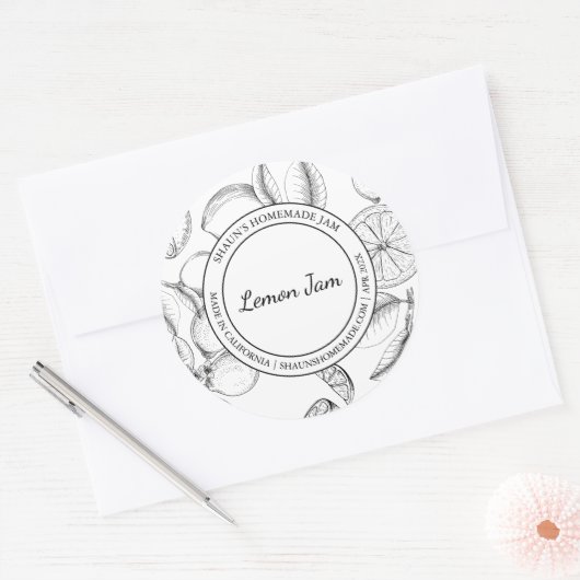 Lemon Jam Sketch Modern label (Envelop)