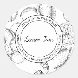 Lemon Jam Sketch Modern label