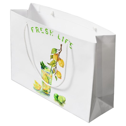 Lemon Juice Cool Drink Lemonade Gift Bag Groot Cadeauzakje (Achterkant Gekanteld)