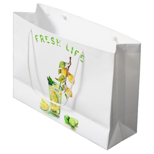 Lemon Juice Cool Drink Lemonade Gift Bag Groot Cadeauzakje (Voorkant Gekanteld)