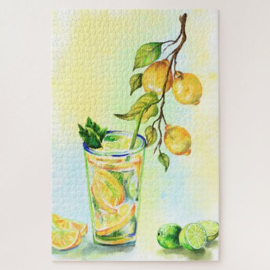 Lemon Juice Cool Drink Lemonade Jigzaag Puzzle Legpuzzel (Verticaal)