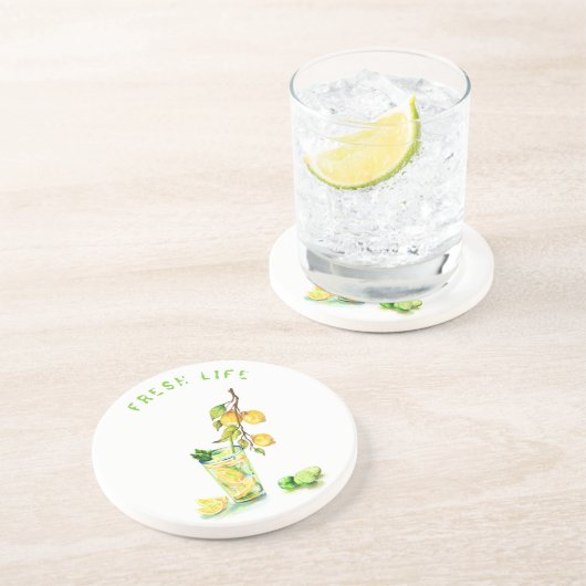 Lemon Juice Cool Drink Lemonade Party Onderzetter (Zijkant)