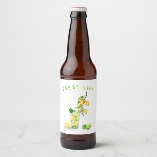 Lemon Juice Cool Drink Lemonade Summer Party Bier Etiket (Voorkant)