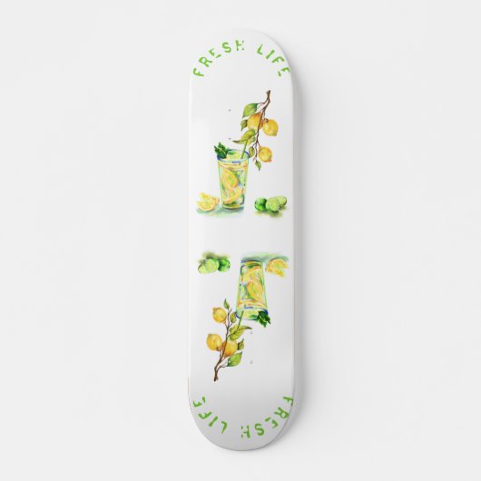 Lemon Juice Cool Drink Lemonade Summer Party Persoonlijk Skateboard (Voorkant)