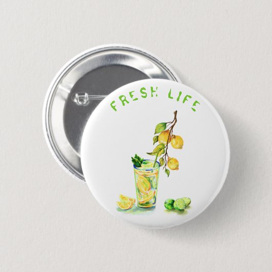 Lemon Juice Cool Drink Lemonade Summer Party Ronde Button 5,7 Cm (Voorkant /achterkant)