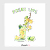 Lemon Juice Cool Drink Lemonade Summer Party Sticker (Vel)