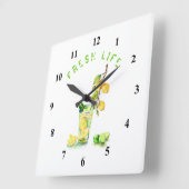 Lemon Juice Cool Drink Lemonade Summer Party Vierkante Klok (Hoek)